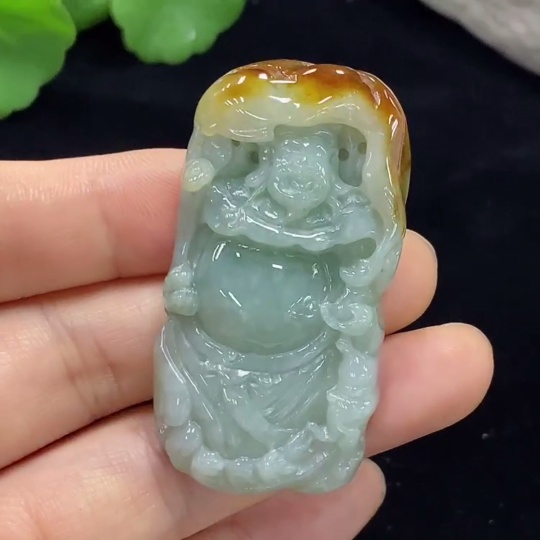 F30530649 Jadeite God of Wealth Pendant