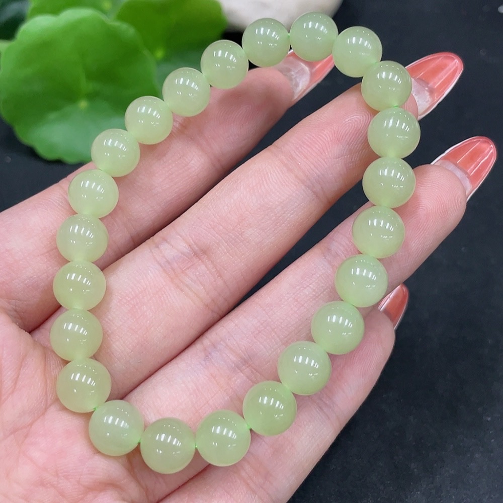 H35084498 Hetian Jade Bracelet, approx. 8mm, total weight approx. 18.4g