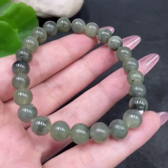 H33898265 Hetian Jade Bracelet Approx.7.7mm Total Weight Approx.18.6g