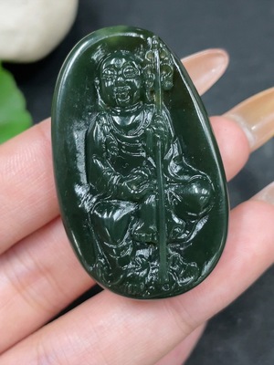 H32726405 Hetian Jade Pendant - Ksitigarbha Bodhisattva, Total Weight Approx. 17.9g