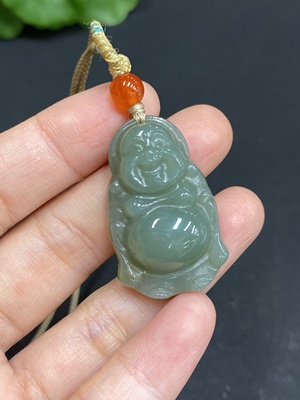 H33903123 Hetian Jade Pendant Buddha Total Weight (with rope): 11.2g
