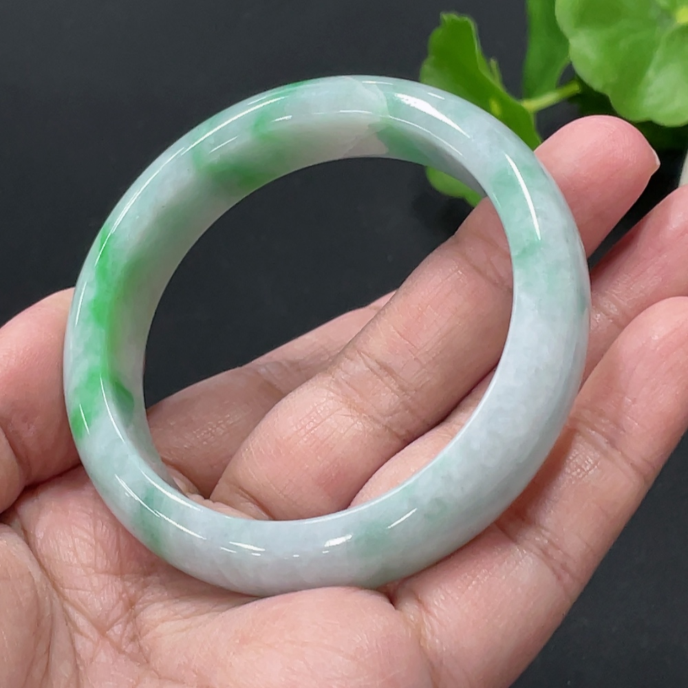 F35079867 Jadeite Round Bracelet, Total Weight Approx. 47.5g, Cracked, Size 50.9