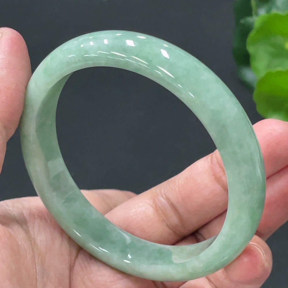 F33909496 Jadeite Round Bangle, Total Weight Approx. 43.7g, Size 55.8
