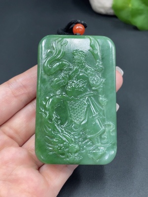 H21417795 Hetian Jade Pendant - Guan Gong