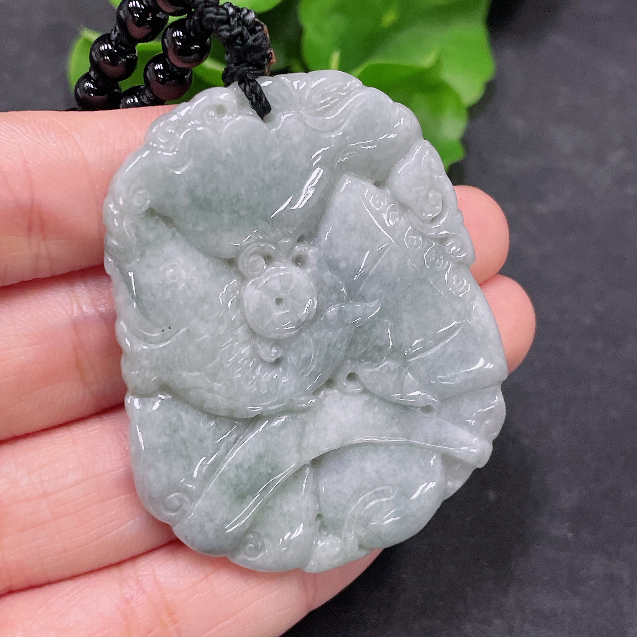 F32748079 Jadeite Auspicious Fish Pendant