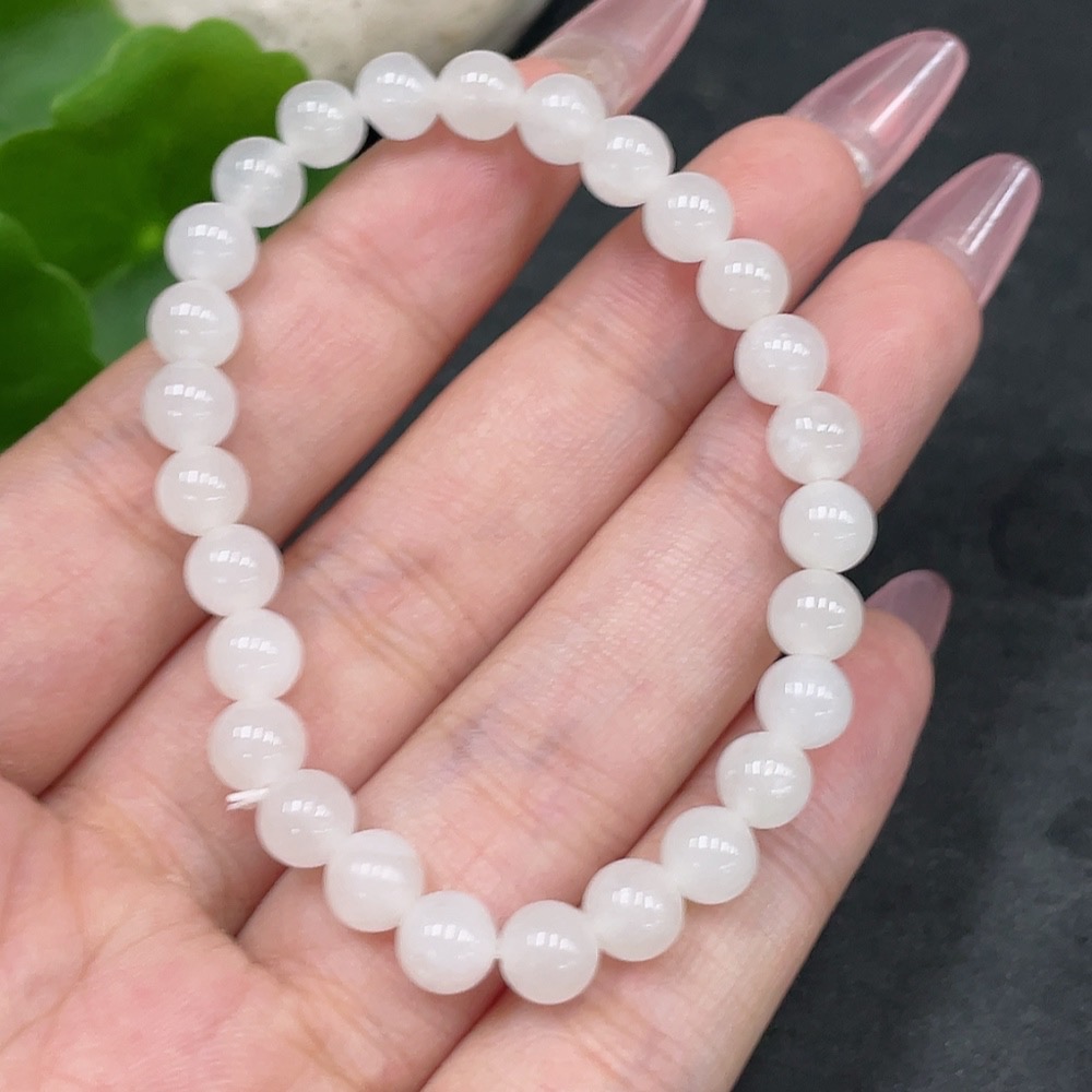 H33897803 Hetian Jade Bracelet, Approx. 6.1mm, Total Weight Approx. 9.4g, Contains Other Mineral Components