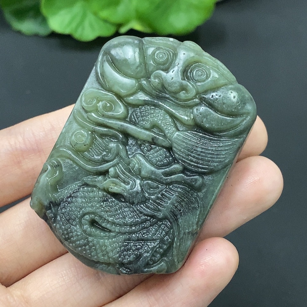 H08448026 Hetian Jade Dragon Pendant, Total Weight 69.6g