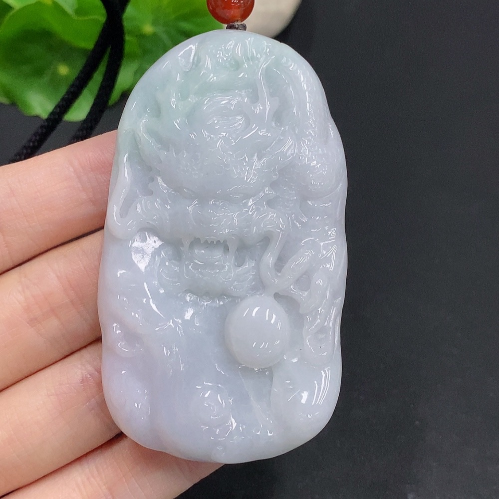 F31623547 Jadeite Dragon Soaring the Four Seas Pendant