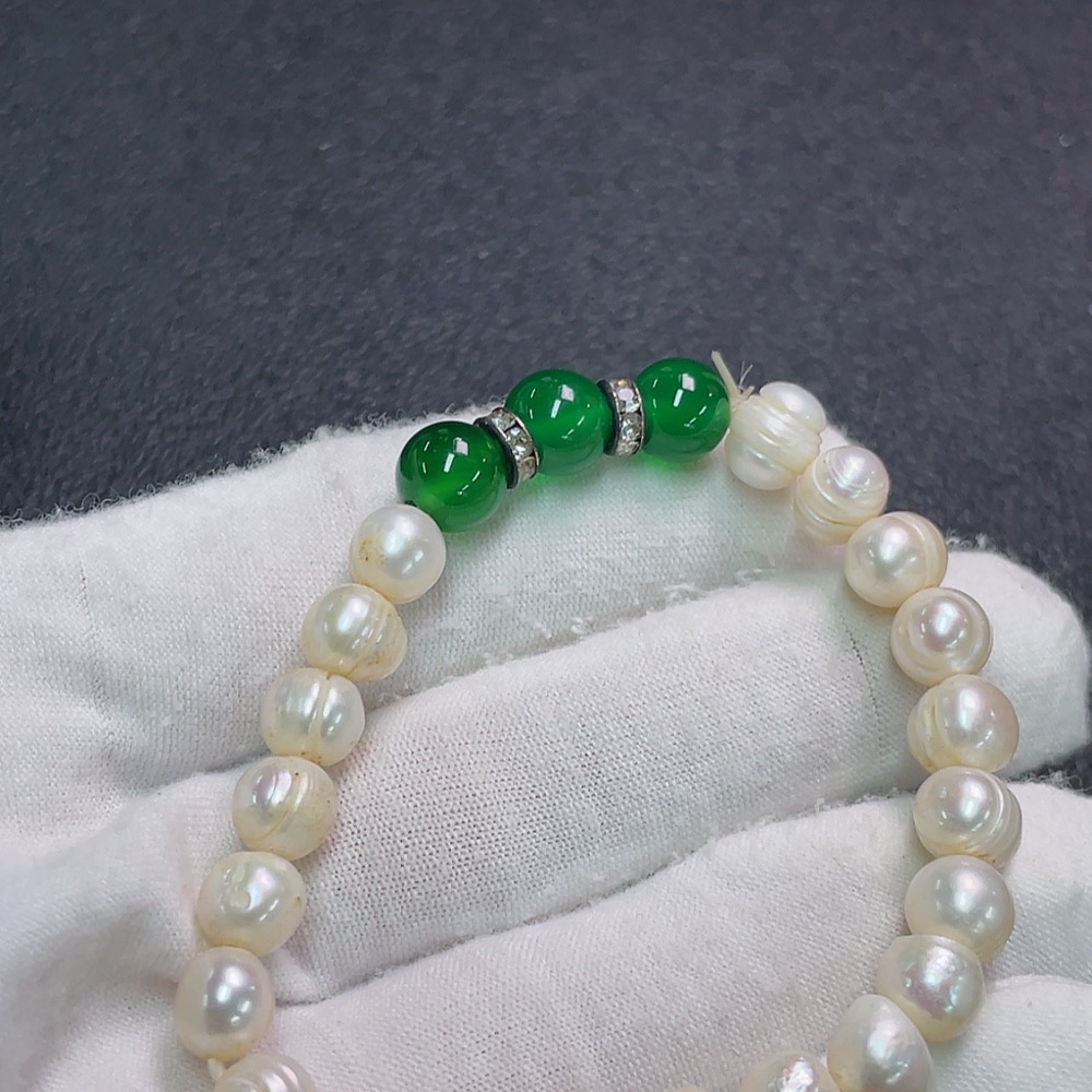 C33891308 Pearl Bracelet Non-Gold Stones May Be Non-Natural Total Weight Approx.13.33g Size About 7.5mm