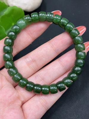 H34027399 Hetian Jade Bracelet Approx. 7.7mm Total Weight About 23.2g