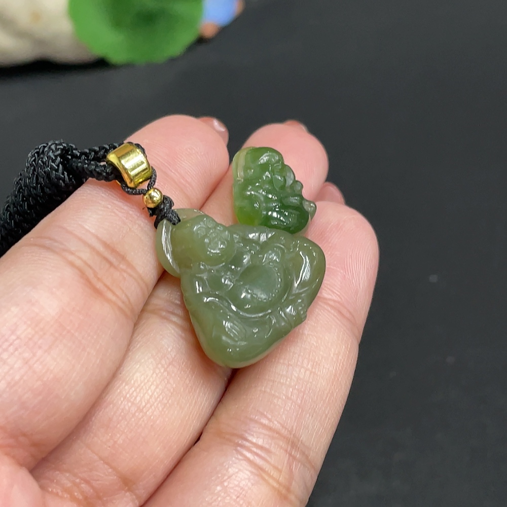 H34004003 Hetian Jade Pendant Buddha Total Weight [including rope] 11g