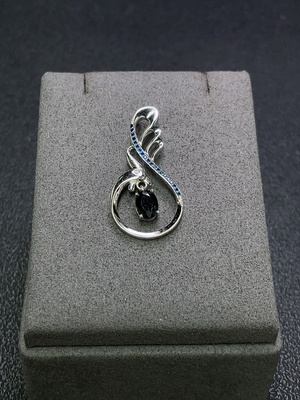 C31618897 Sapphire Pendant with Non-Natural Accent Stones, Non-Gold, Total Weight Approx. 3.28g