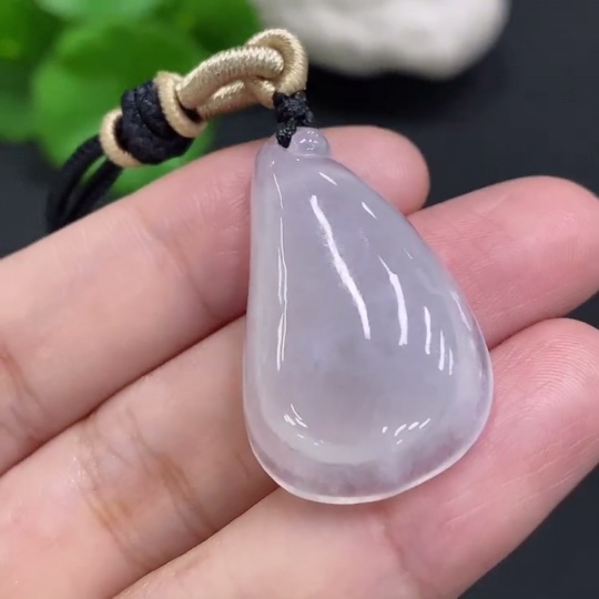 F26036390 Jadeite Auspicious Melody Pendant, total weight including rope approximately 8.3g