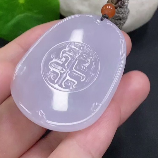 F34000411 Jadeite Antique Pendant Total Weight Approx. 26.15g (Including Cord Weight)