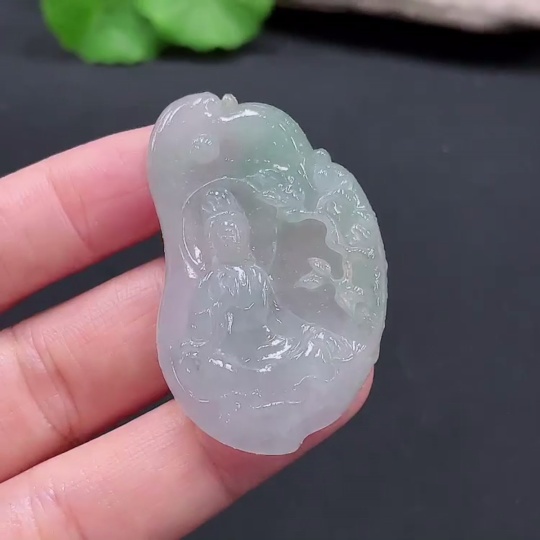 F26984842 Jadeite Guanyin Pendant Total Weight Approx. 14.75g