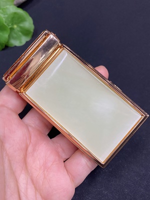 H32813753 Hetian Jade Belt Buckle Non-Gold Inlaid Total Weight Approx. 104.4g
