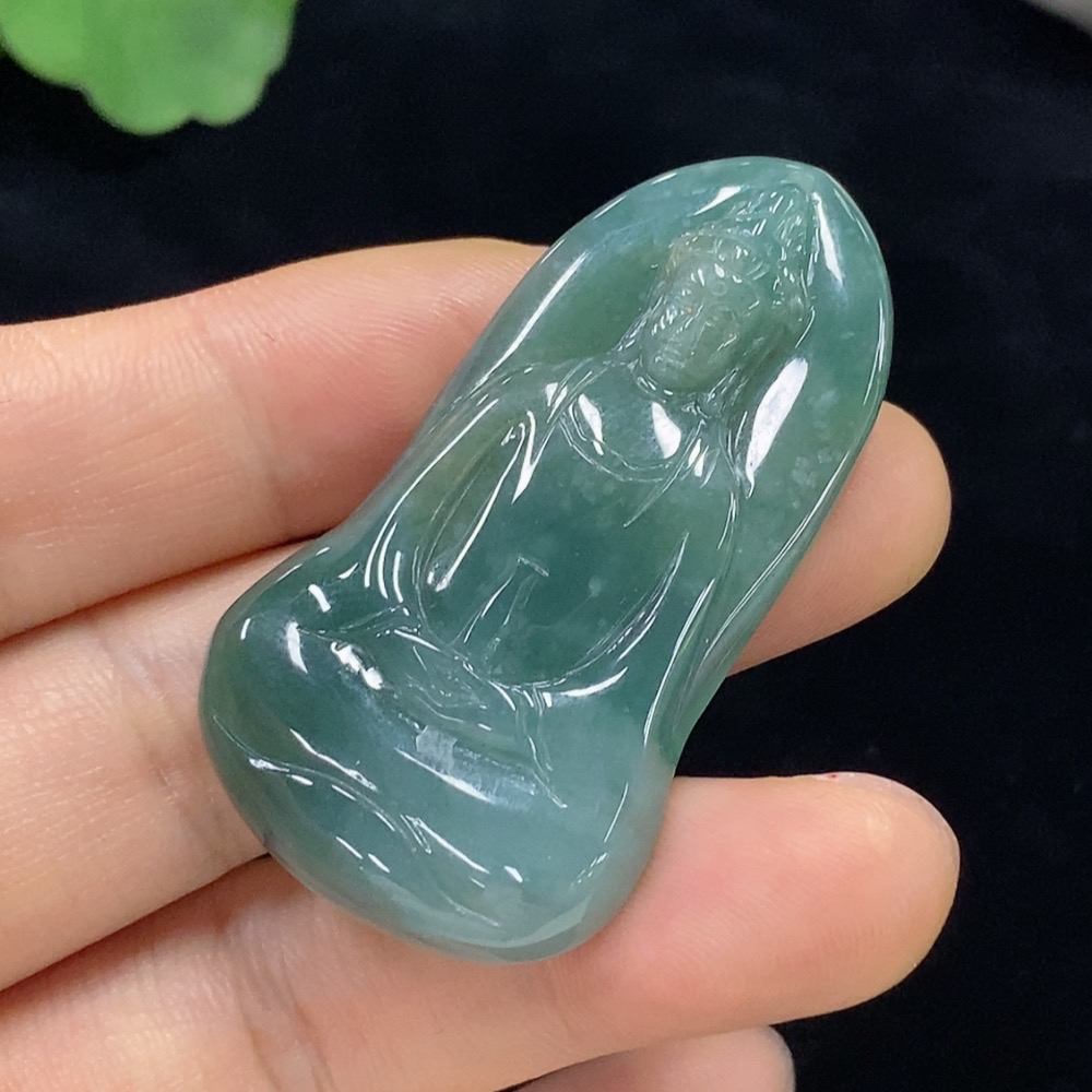 F28235645 Jadeite Guanyin Pendant Total Weight Approx.14.04g