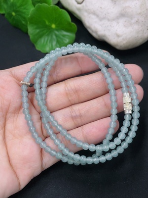 F46485369 翡翠珠链 卡3.6mm左右 非金 货品总重约13.7g