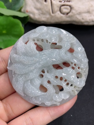 F46570213 翡翠挂件凤凰 货品总约重49g