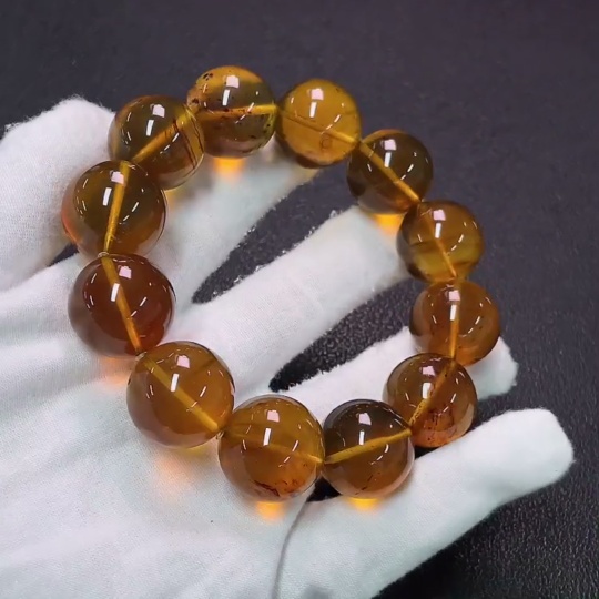 C34989794 Amber and Beeswax Bracelet, Total Weight Approx. 46.7g, Size About 19.3mm