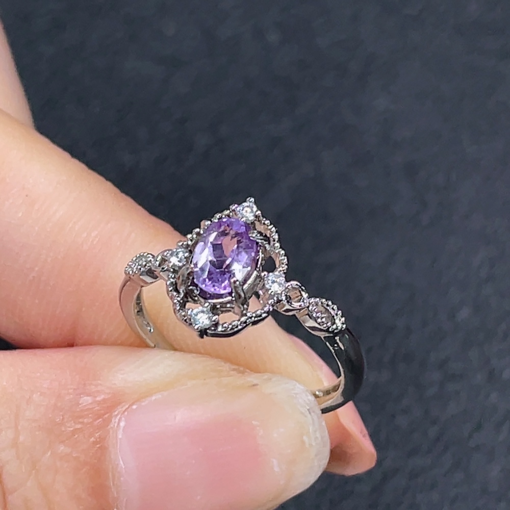 C32786344 Crystal Ring Adjustable Non-Gold Total Weight Approx. 1.62g