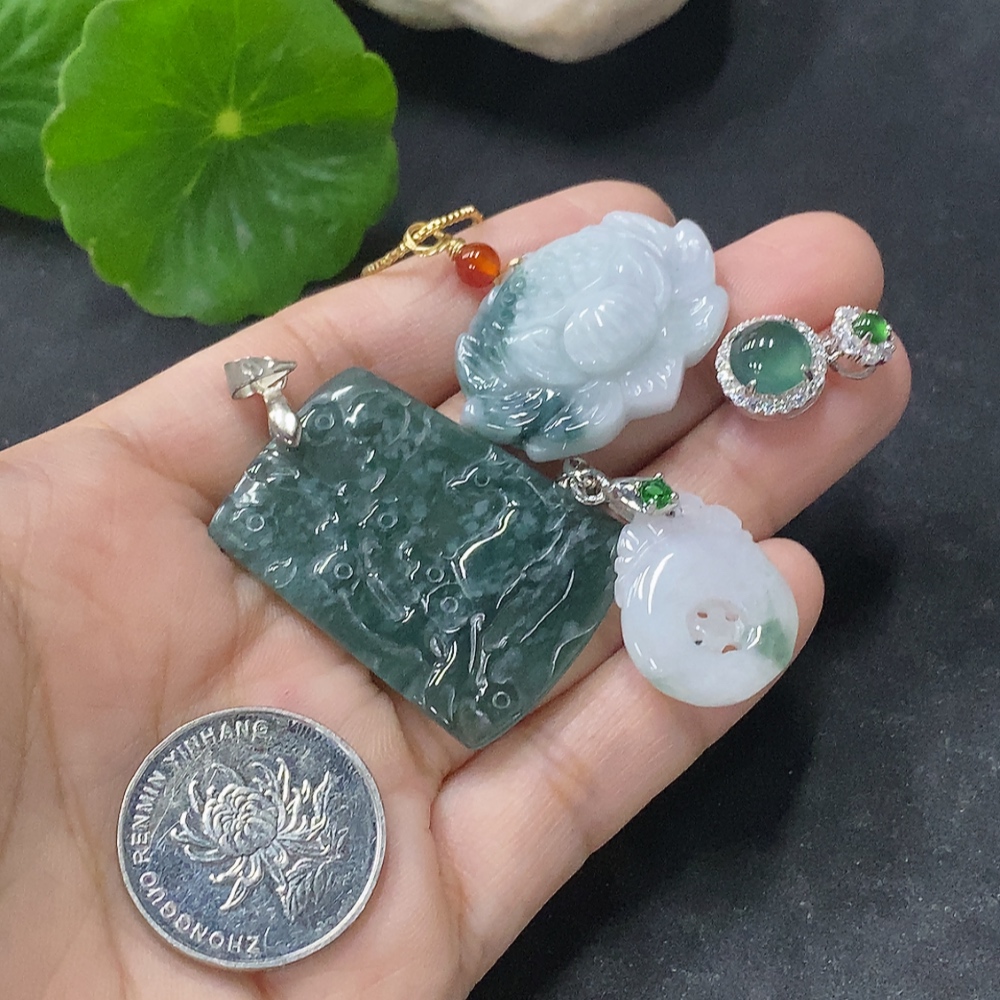 F33930150 Jadeite Pendants Sell as a Lot Non-Gold