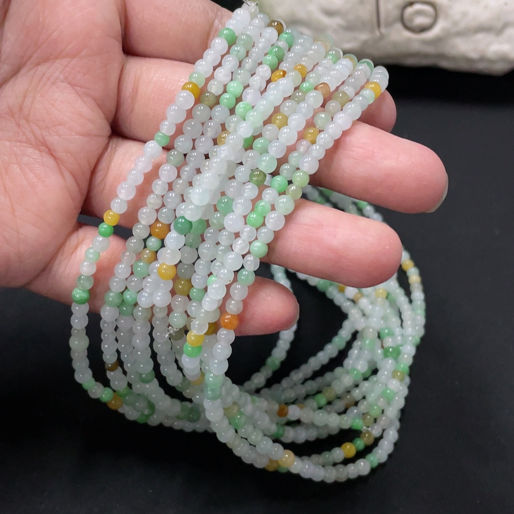 F35080967 Jadeite Bead Necklace approx. 3.7mm