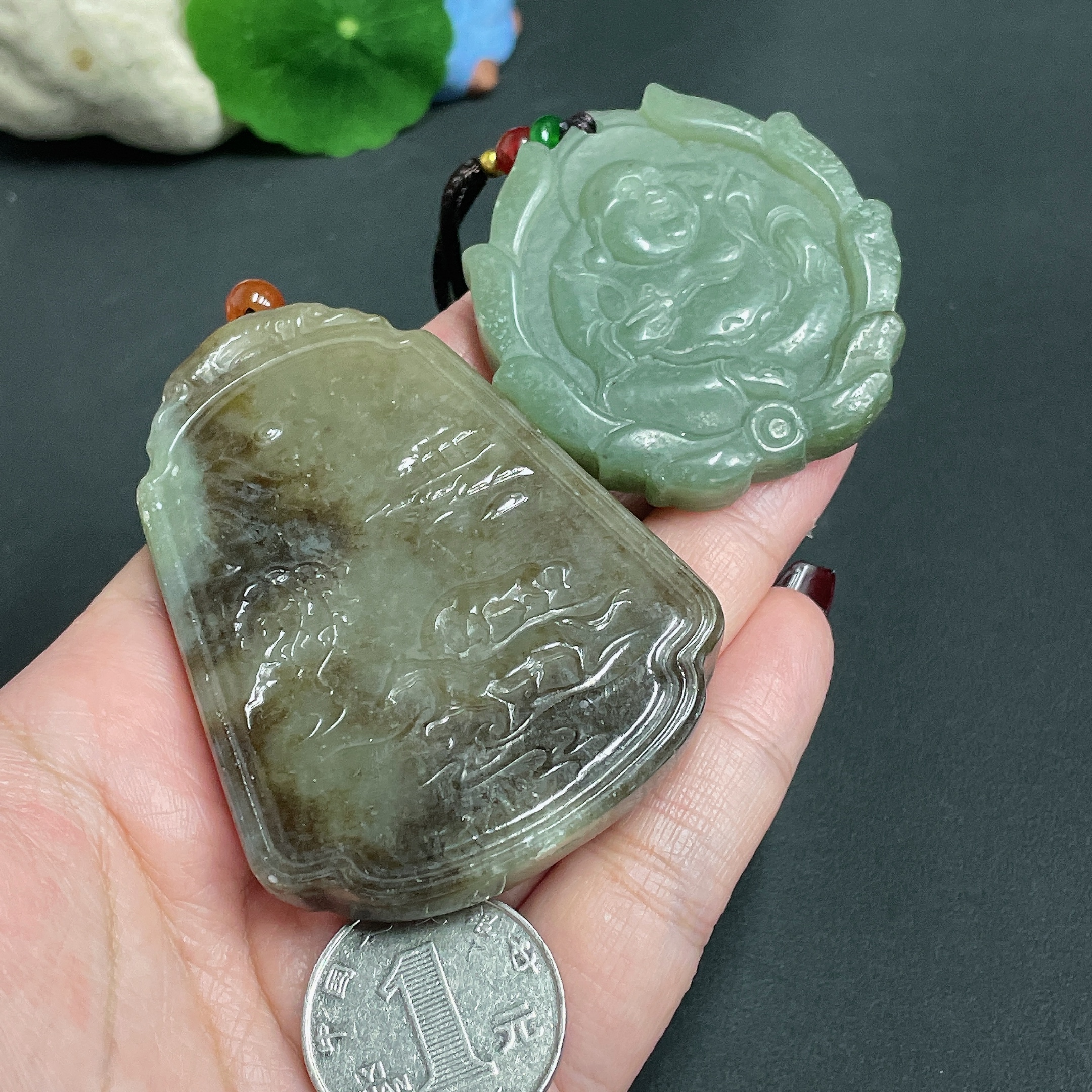 H24803879 Hetian Jade Pendant  Horse  Buddha  Total Weight Approx. [including rope] 106.2g