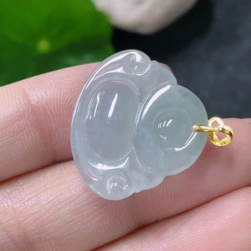 F34043619 Jadeite Pendant Buddha 18k Total Weight Approx. 3.48g