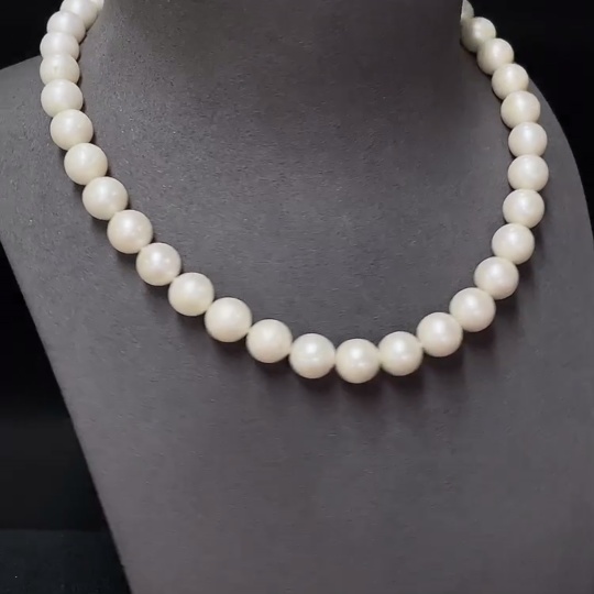 C34989596 Pearl Beaded Necklace Non-Gold Total Weight Approx. 70.1g Size 10.4-11mm