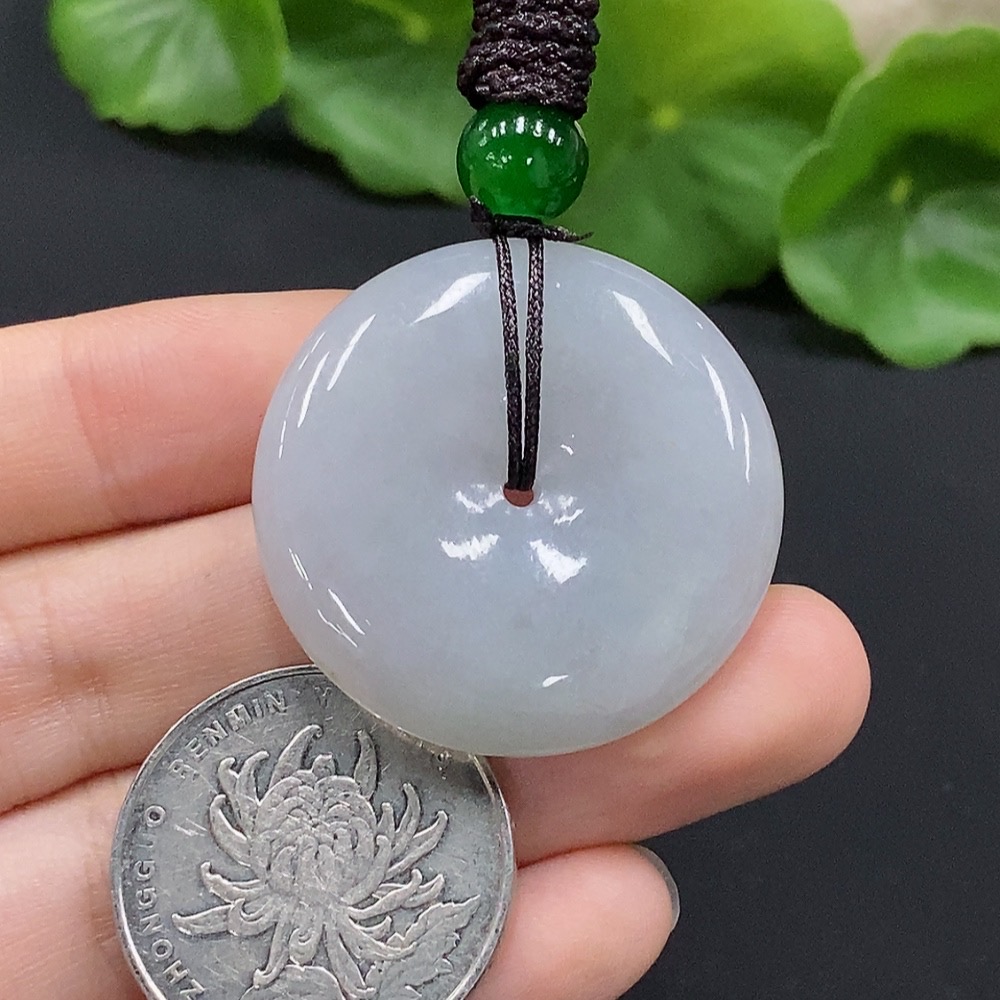 F35091002 Jadeite Safety Buckle Pendant with Non-A Grade Beads, Total Weight Approx. 18.96g