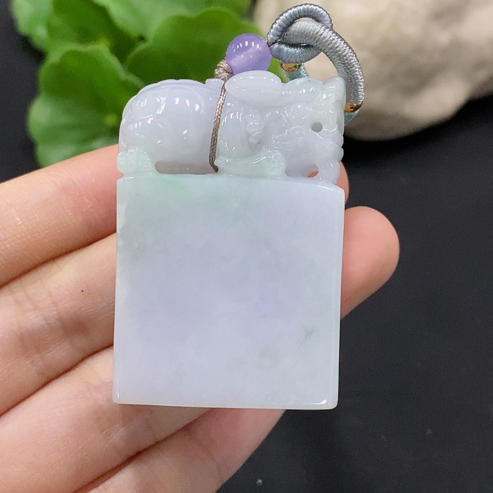 F34995893 Jadeite Pi Xiu Seal, Total Weight: Approx. 52.65g