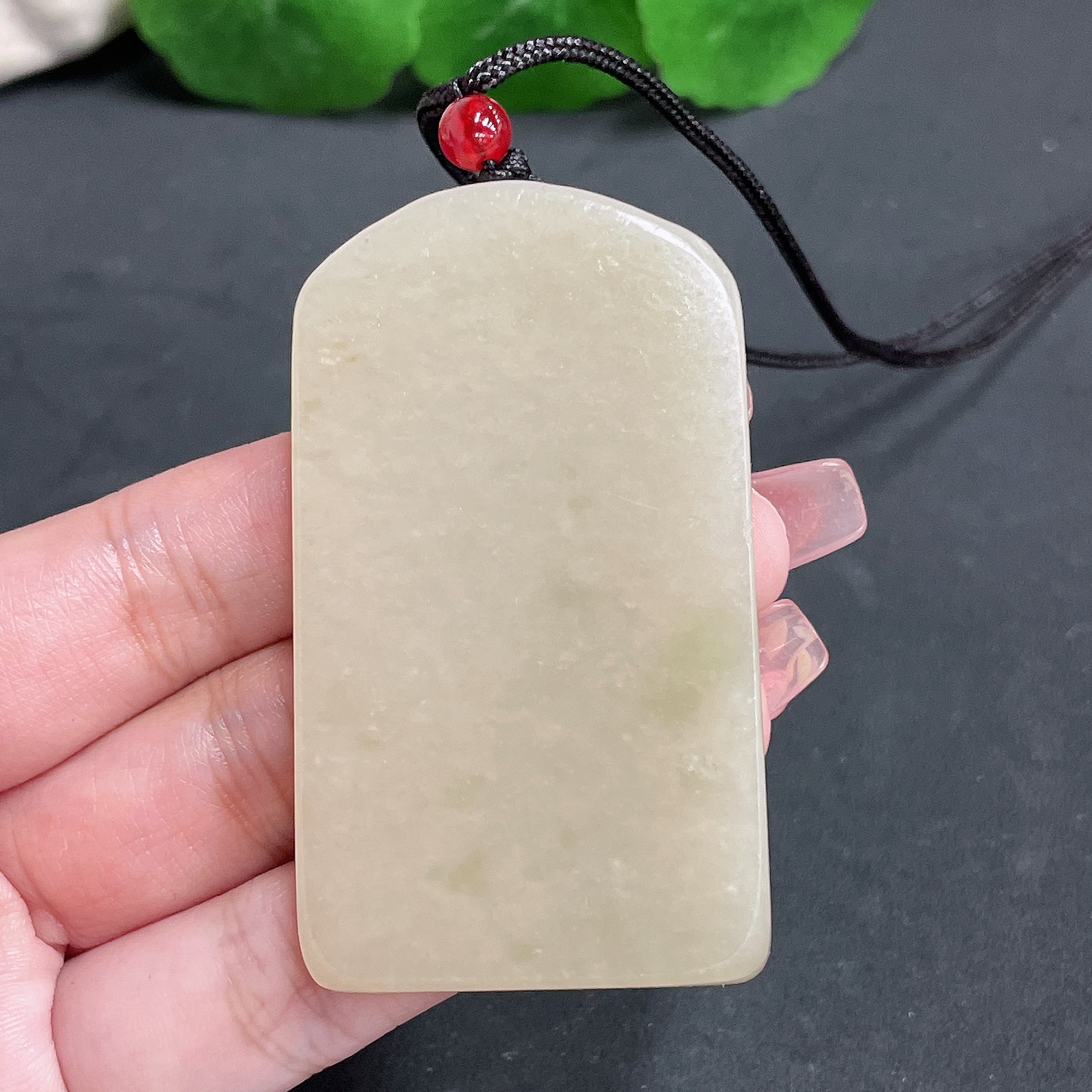 H17915134 Hetian Jade Pendant Guanyin with Cord Total Weight 49.91g