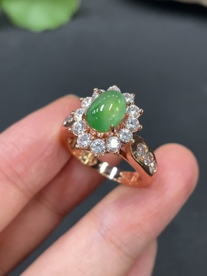 F23582341 Jadeite cabochon mount, non-gold, total weight 5.410g