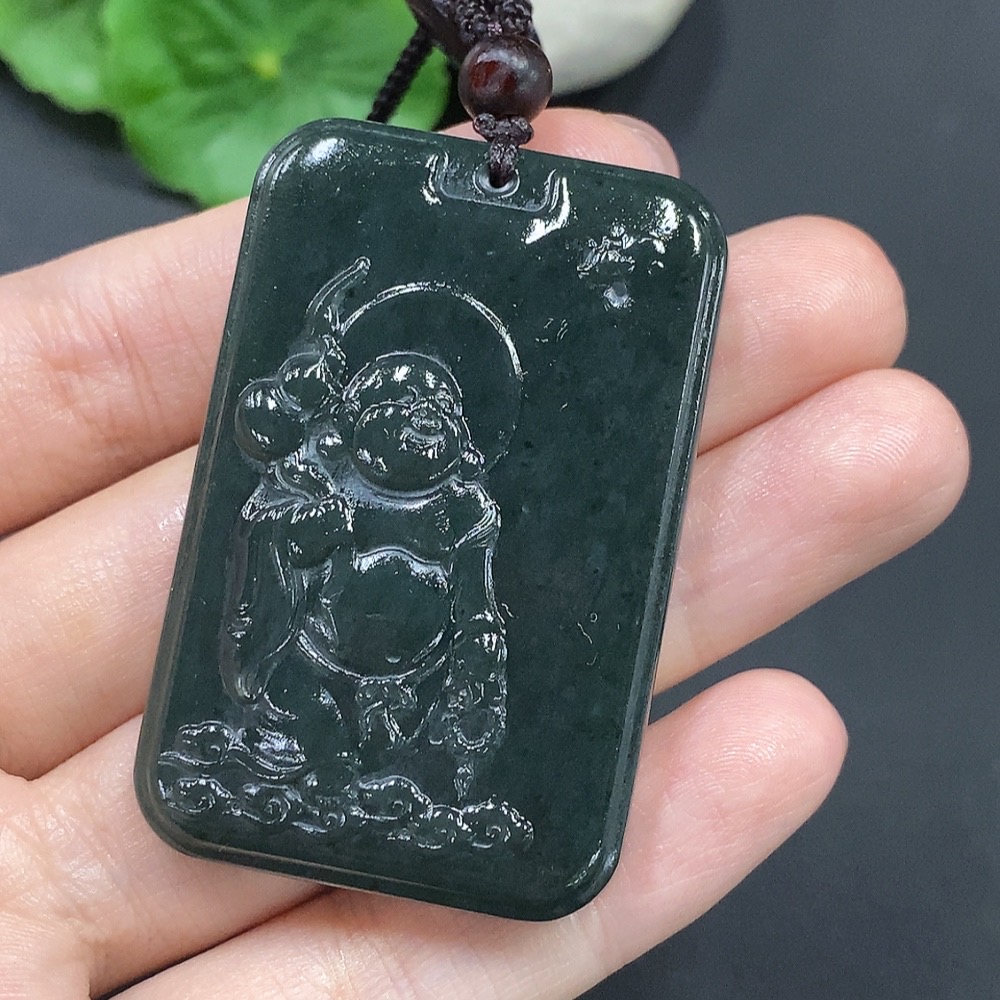 H16798536 Hetian Jade Buddha Pendant, total weight approximately 42.96g (including cord weight)