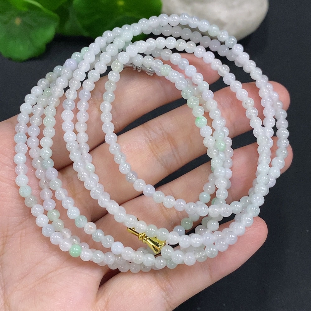 F34001903 Jadeite Beads Strand Sell as a Lot Non-Gold Inlaid