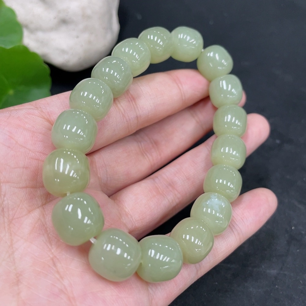 H30561660 Hetian Jade Bracelet, Approx. 11.5mm, Total Weight Approx. 51.2g