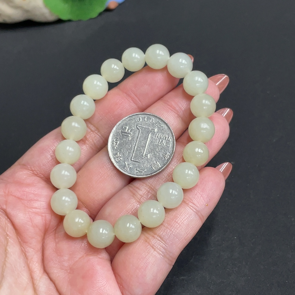 H34973139 Hetian Jade Bracelet, Approx. 9.3mm, Total Weight Approx. 25.9g