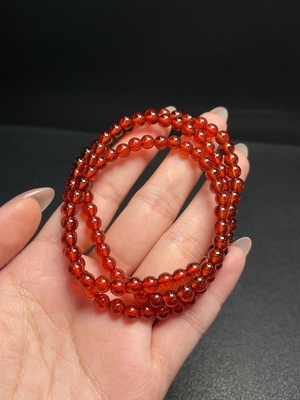 C34009070 Garnet bead necklace, total weight approx. 31.45g, bead size about 5.3mm