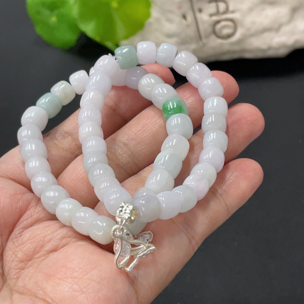 F34999418 Jadeite Beaded Bracelet Approx. 7mm Beads Non-Gold Accessory