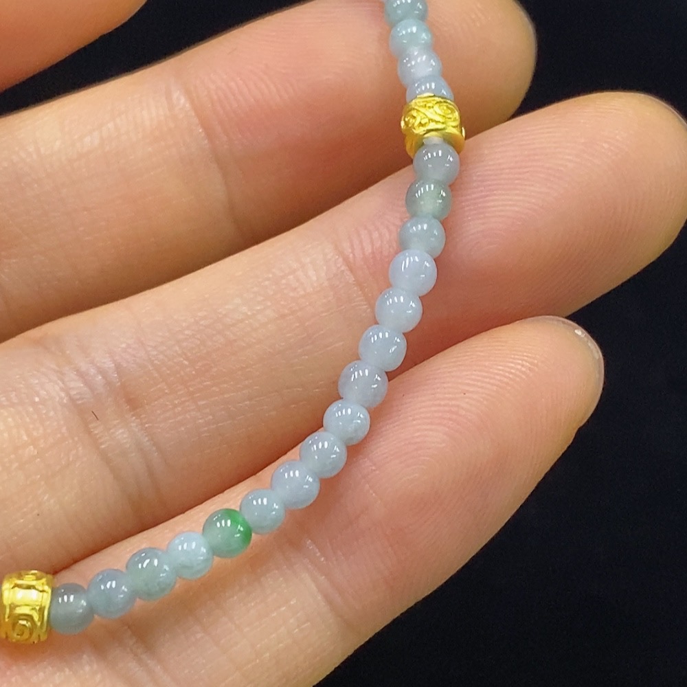 F34044457 Jadeite Bracelet Card 2.9mm Approx. Total Weight About 3.36g Non-Gold