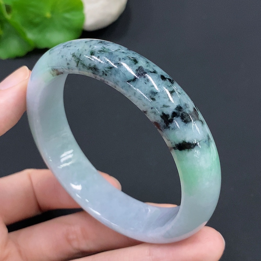 F23564189 Jadeite Round Bangle Size 57 Containing Other Minerals Total Weight 62.243g