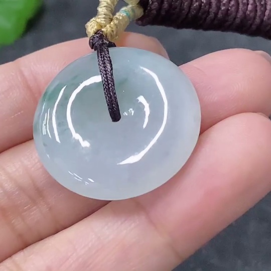 F34997828 Jadeite Pendant Peace Ring Total Weight Approx. 8g with Rope
