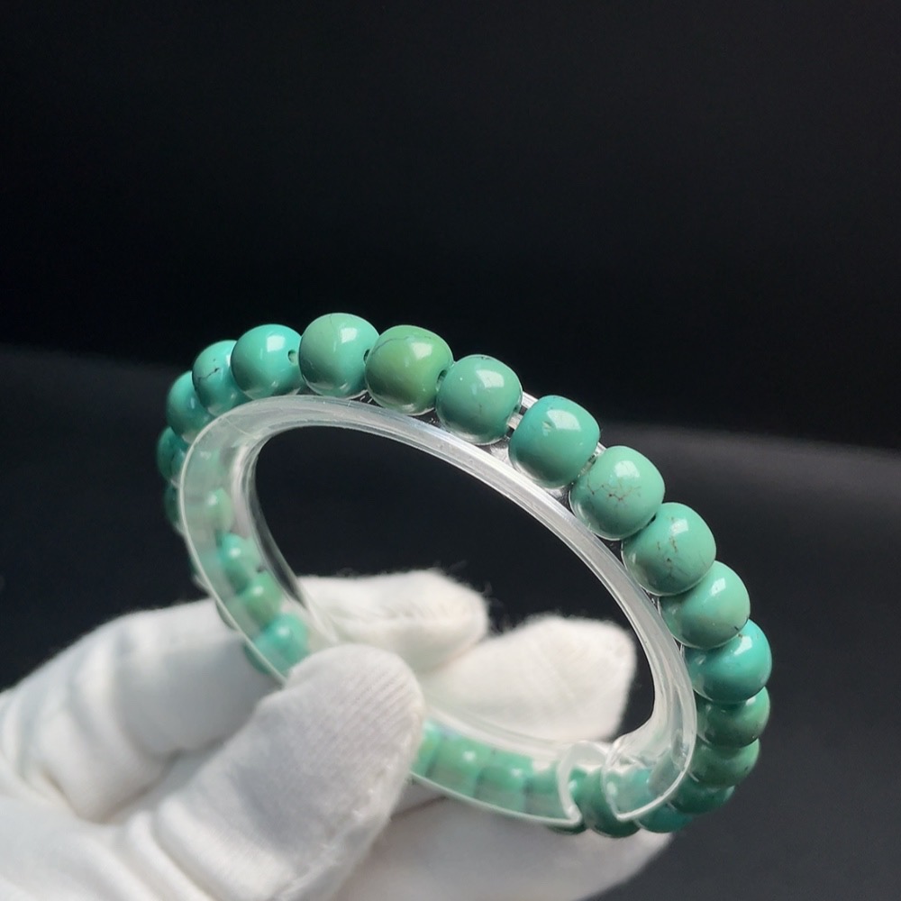 C30566442 Turquoise Bracelet, Approx. 7.3mm, Total Weight Approx. 14.69g