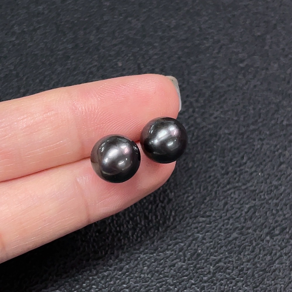 C34039633 18k seawater pearl earrings, total weight about 2.39g, size about 9mm