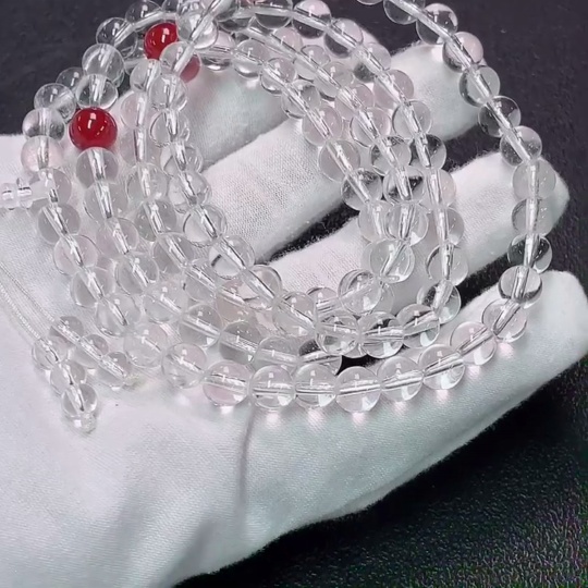 C34007731 Crystal bead strand with non-natural stones, total weight approx. 60.25g, size 5.4-6.9mm