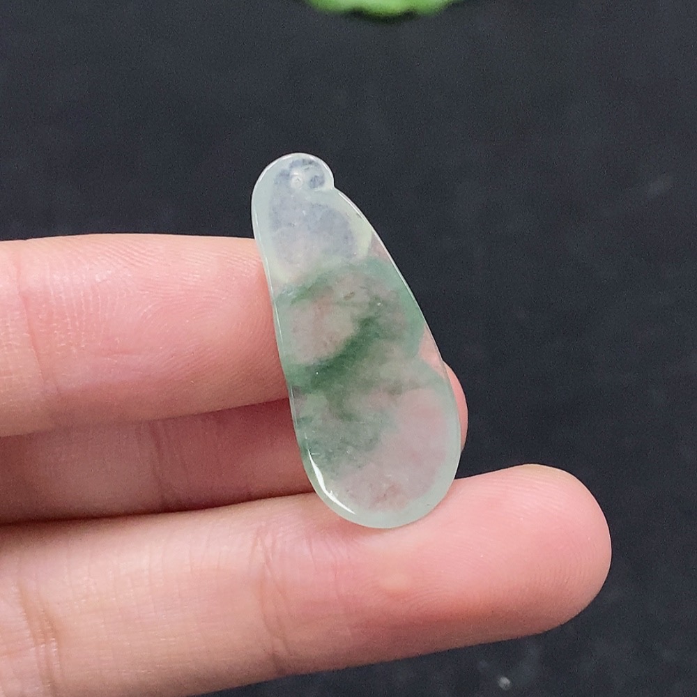 F34075774 Jadeite Lucky Bean Pendant Total Weight Approx. 2.4g