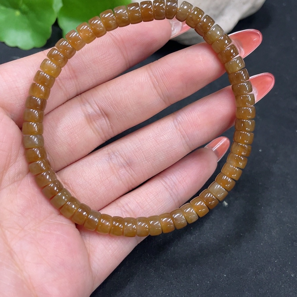 H35084222 Hetian Jade Bracelet Approx. 5.7mm Beads Total Weight Approx. 14.3g