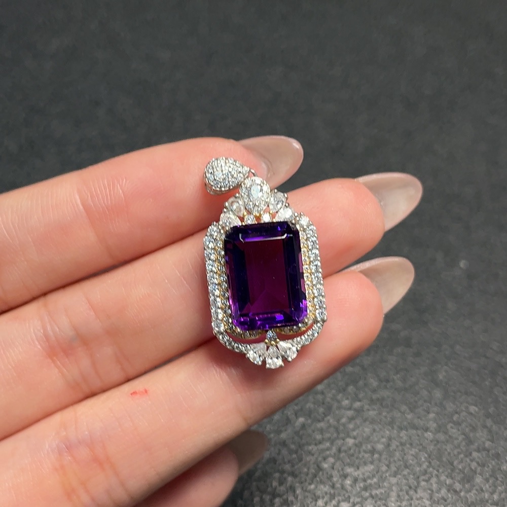 C34041165 Crystal Pendant Non-Gold Total Weight Approx. 4.5g Size 13.6/9.6mm