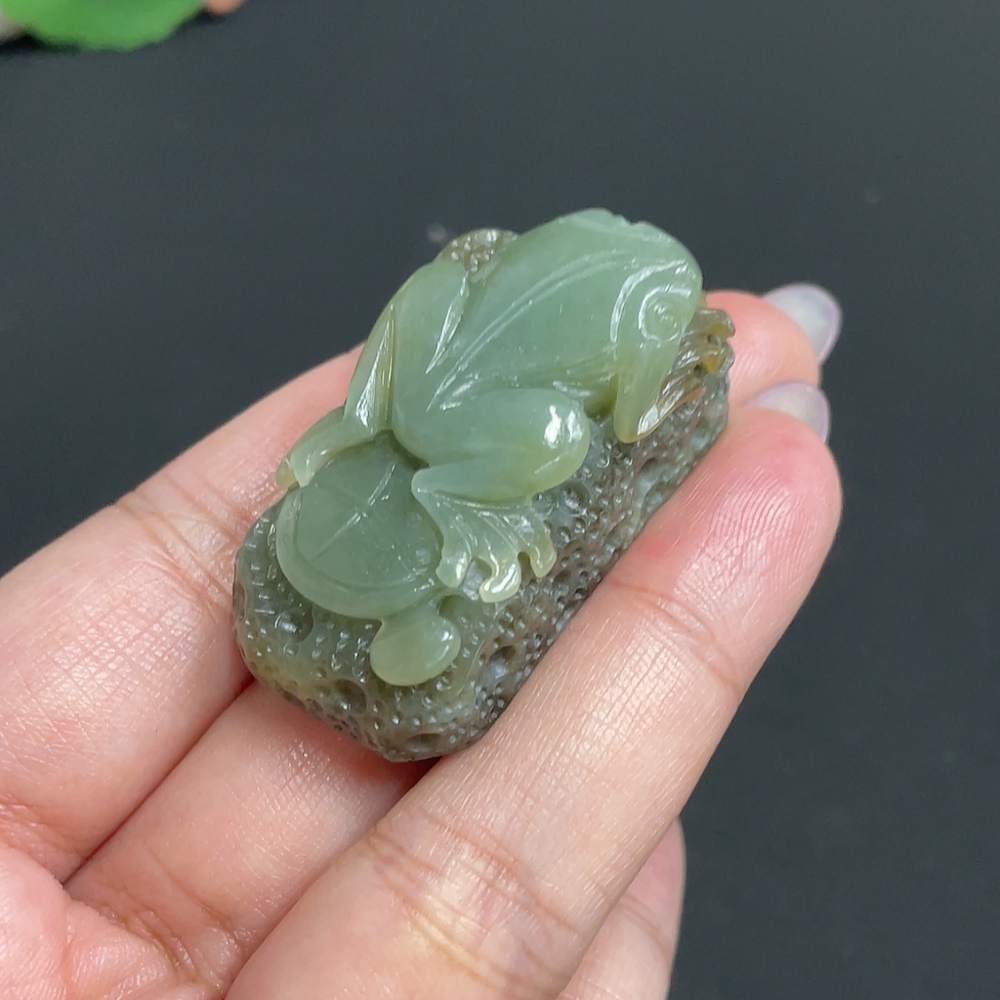 H33882185 Hetian Jade Pendant - Gua Gua Lai Cai (Total Weight: Approx. 35.7g)